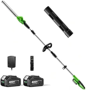 TaskStar 20V Pole Hedge Trimmer Cordless with Handle & Shoulder Strap 8.5ft