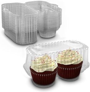 MT Products Cupcake and Muffin Takeout Container - Plastic Double Cupcake Containers Great for Picnic, Wedding and Birthday (15 Pieces)