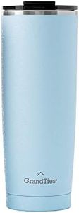 GRANDTIES Insulated Coffee Tumbler Cup w/Tritan Lid | Leak Proof, Reusable, Double Walled Vacuum Stainless Steel Travel Mug | Thermal Cups for Hot and Cold Drinks (Snowy: Glacier Lake, 20oz)