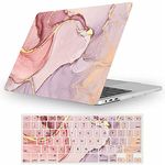 Fancity Compatible with MacBook Pro 14 inch Case 2024 2023 2022 2021 Release M3 A2918 A2992 M2 A2779 M1 A2442 Pro Max with Touch ID, Protective Plastic Hard Shell Case & Keyboard Cover, Pink Marble