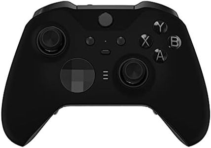 eXtremeRate Black Soft Touch Grip Faceplate Cover, Front Housing Shell Case Replacement Kit for Xbox One Elite Series 2 Controller Model 1797 - Thumbstick Accent Rings Included