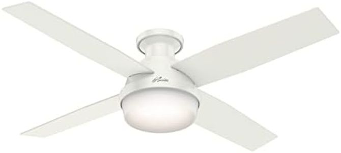 Hunter Fan Company 59242 Hunter 52" Dempsey Indoor Low Profile Ceiling Fan with Light, Fresh White Finish