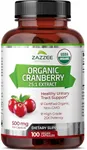 Zazzee USDA Organic Cranberry 25:1 Extract, 12,500 mg Strength, 100 Vegan Capsules, Over 3 Month Supply, Standardized, Concentrated 25X Extract, 100% Vegetarian, Certified Organic, Non-GMO All-Natural