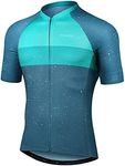 INBIKE Cycling Jersey Bike Shirt Short Sleeve for Men Riding Tops Outdoor Full Zipper 3 Rear Pockets Szie M Light Blue