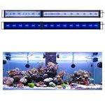 KZKR LED Aquarium Light 60-72 Inch Foldable Adjustable Fish Tank Light Hood Lamp for Freshwater Saltwater Marine Blue and White Decorations Light 5-6ft 150cm - 180cm