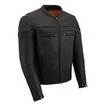 Milwaukee Leather Men's Premium Leather Vented Scooter Jacket (Black, Small)