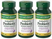 Nature's Bounty Probiotic Acidophilus, 360 Tablets (3 X 120 Count Bottles)