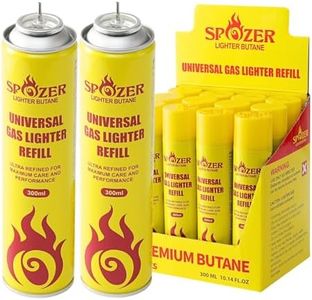SPOZER Butane Fuel Refill 300ml 10.14 Oz Lighter Butane Fuel Canister Ultra Pure Butane Gas Refill for Kitchen Torch, Lighter(12 Cans)
