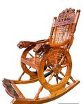 NAAZ HANDICRAFT Rosewood Rocking Chair for Adults Lion Intricated for Elderly Grandparents/Parents for Home/Outdoor/Balcony/Garden - Color: Brown, Size: 94 x 61 x 109 cm