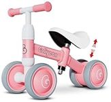 Baby Balance Bike for 1 2 3 Year Old Girl Gift, 12-36 Month Toddler Balance Bike Toy with Adjustable Seat 4 Wheels to Train Baby from Standing to Running, First Birthday Gift Toy for 1 Year Old Girl