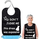 Funny Adult Bibs Washable Waterproof Bibs, Reusable Adult Bibs with Crumb Catcher for Women Men & Elderly, Funny Gag Gifts White Elephant Gift