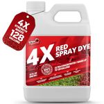4X Red Spray Dye - Concentrated Spray Pattern Indicator Dye, Ideal Fertilizer Marking Dye, Lawn Turf Mark and Marker, Easily Mark Where You've Sprayed, Safe & Non-Staining Spray Indicator Dye, 32 oz.