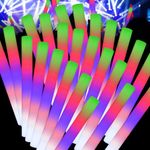 YYYuYong 110PCS Glow Sticks Party Pack, 5Colors Flashing LED Foam Glow Stick,Lights in 3 Modes, Batteries Included,Large Light up Sticks for Wedding Birthday Halloween Christmas