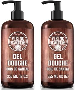 Viking Revolution - Gel Douche Homme - 2 x 355 ml - Gel Douche Naturel pour Homme avec Vitamine E et Huile de Romarin - Visage & Corps - Hydratant - Bois de Santal - 2 Pack