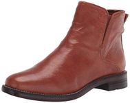 Franco Sarto Womens Marcus Flat Ankle Bootie, Cognac, 7.5