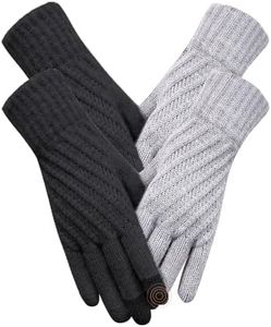 Aiszei Winter Gloves for Women Men, Touch Screen Cold Weather Warm Knit Gloves with Thermal Fleece Liners for Running Texting Hiking Driving Typing Christmas Gifts Stocking Stuffers