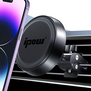 IPOW Magnetic Phone Holder for Car, [Upgrade Alligator Clip] Strongest Magnet Power Cell Phone Mount for Car Vent Compatible with iPhone 14 13 12 Pro Max MagSafe Case Samsung Galaxy Any Smartphones