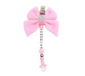 Personalised pram charm in baby pink colors for girls