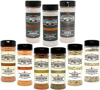 Gravy & BBQ Rub Sampler Pack – BBQ Seasoning – Dry Rub Seasoning – Gourmet Meat Rubs and Gravy Mix – 1 x 130g (5.0oz), 1 x 150g (5.3oz), 1 x 180g (6.4oz), 1 x 190g (6.7oz), 1 x 200g (7.0oz), 1 x 170g (5.9oz) & 3 x 250g (7.4oz) – By Pit Brothers BBQ