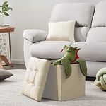 ROY ENTERPRISE 38 * 38 * 38 cm Storage Ottoman Bench, Footrest with Storage, End of Bed Bench Coffee Table for Living Room, Bedroom, Entryway