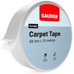 GAUDER Carpet Tape (10 m) | Rug Tape for Floorings, Steps and more | Double-Sided Carpet Tape for Renovation Work