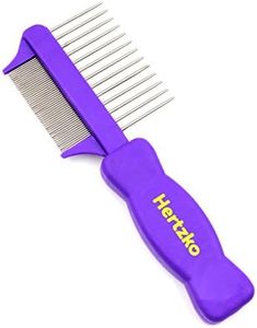 Hertzco Double-Sided Comb Hair Brush & Dog/Cat Grooming Kit - Closely Spaced Metal Pins - Detangling, Dog Combs, & Round Brushes - Hair Comb Tool (Double-Sided)