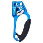 NewDoar UIAA & CE Certified Hand Ascender Rock Climbing Tree Arborist Rappelling Gear Equipment Rope Clamp for 8~13MM Rope-Right Hand Blue