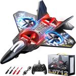 KukuFun Foam Remote Control Airplane Drone for Kids Ages 8-12, Remote Control Jet with Lights, 360° Flips, Auto Hover, Headless Mode, One-Key Take Off & Landing, Outdoor Flying Toy Gift for Boys