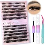 DIY Lash Extension Kit Wispy Mink Lashes Clusters 10-20mm 40D 50D Fluffy Individual Lashes Natural Look with Lash Bond and Seal 240 pcs by Zegaine