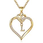 TINGN Heart Initial Necklaces for Women, 14K Gold Plated Heart Initial L Pendant Necklace Dainty Heart Necklaces Gold Heart Necklaces for Girlfriend Jewelry for Women Teen Girls Gifts