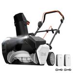 Litheli 40V Battery Powered Cordless Snow Blower, 21-Inch Brushless Electric Snow Thrower with Wheels, LED Lights, 180° Chute, Powerful Snow Removal Kit with 4.0Ah Rechargeable Battery