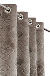 Ami Creation Grey Velvet Embossed Room Darkening Curtain for 6 feet Window Living Room Bedroom, Set of 1 Piece