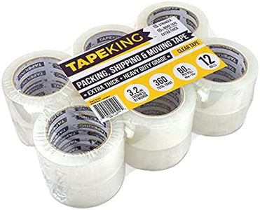 Tape King Heavy Duty Clear Packing Tape, 60 Yards/Roll, 12 Rolls - for Packing, Shipping and Moving