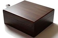 GERMANUS Cigar Humidor for approx. 50 Cigars, Brown, with Hygrometer and Humidifier Manual