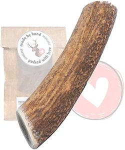 FOURLEGS® Friandises pour Chien Naturelles 100% en Bois de Cerf - Bois de Cerf pour Chien avec des Minéraux, Goût Venaison, Os à Mâcher pour Chien - Taille XXL Entier