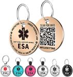 MYLUCKYTAG QR Code ESA Emotional Support Dog ID Tag - Pet Online Profile - Scan QR Receive Instant Pet Location Alert Email