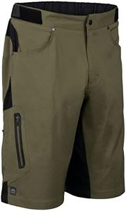 Zoic Men's Ether Mountain Bike MTB Cycle Riding Short with Padded Essential Liner Relaxed Fit 12 inch Inseam, UPF 50+, Malachite, Size Small