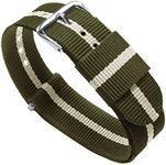 BARTON WATCH BANDS 22mm Army/Linen Standard Length Ballistic Nylon NATO® Style Straps