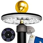 Deluxe Black 2nd Generation Flag Pole Light Solar Powered, 1300 Lumen Weatherproof Solar LED Light for Most Flagpoles, 100% Flag Coverage from Dusk to Dawn for 12 Hours, Black