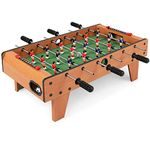 GYMAX Table Top Football Game, Foosball Table Games with Wooden Frame, Outdoor Indoor Tabletop Soccer Game for Kids Adults, 70×37×24cm