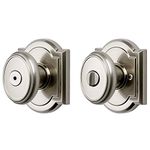 Baldwin Carnaby, Interior Privacy Door Knob Handle for Bedroom/Bathroom, Keyless Door Lock with Microban Protection, in Satin Nickel