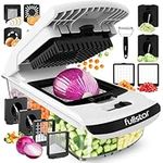 Vegetable Chopper Vegetable Cutter - Veggie Onion Salad Food Chopper Manual - Potato Chipper - Veg Chopper and Dicer - Kitchen Tools & Gadgets (9-in-1 White)