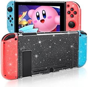 DLseego Dockable Crystal Case Compatible with Nintendo Switch, Glitter Bling Cover with Shock-Absorption and Anti-Scratch Design Protective Case - Crystal Glitter