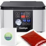 Gasbye Chamber Vacuum Sealer – 5.28QT Large Chamber, Replaceable Sealing Bar with Double Seal, Perfect for Meats, Soups, Sauces & Liquids, Includes 30 Pre-Cut Vacuum Bags, Stainless Steel