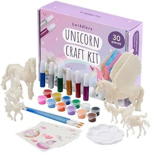 THE TWIDDLERS - Kit per dipingere il proprio unicorno, colori creativi e glitter colorati per bambini - Set regalo per giocattoli artistici e artigianali per feste di compleanno femminili