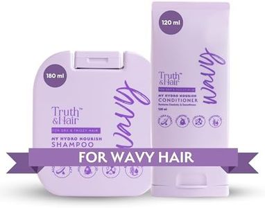 TRUTH & HAIR Hydro Nourish Conditioner (120ml) & Shampoo (180ml) for Wavy Hair | With Rosemary Oil, Aloevera, Hyaluronic Acid, Collagen, Argan Oil & Chia Seeds | SLS and Paraben free | Dermat Approved