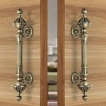 Plantex Main Door Handle/13 Inch Door Handle/Push Handle For Wooden Door - Pack Of 2 (S-136, Brass Antique) - 3 Years Warranty