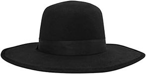 Nicky Bigs Novelties Deluxe Adult Black Wide Brim Spanish Hat - Amish Mexican Gaucho Plague Padre Priest Hats Costume Accessory