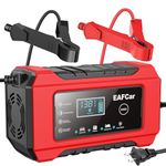 EAFCar - 12V 6A car battery charger, charger and maintainer, fully automatic intelligent battery charger with temperature compensation for charging and maintenance