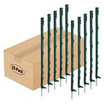 GZBEVITAR Electric Garden Fence Posts - 41 inch, Step in Plastic Fence Post for Temporary and Portable Fencing - 25 Pack